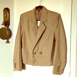Express tan double breasted cropped blazer